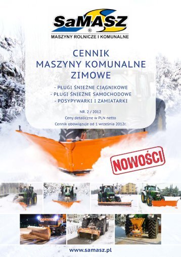 CENNIK MASZYNY KOMUNALNE ZIMOWE - SaMASZ Sp. z oo