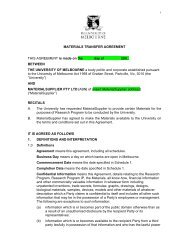 materials transfer agreement - Melbourne Research - University of ...