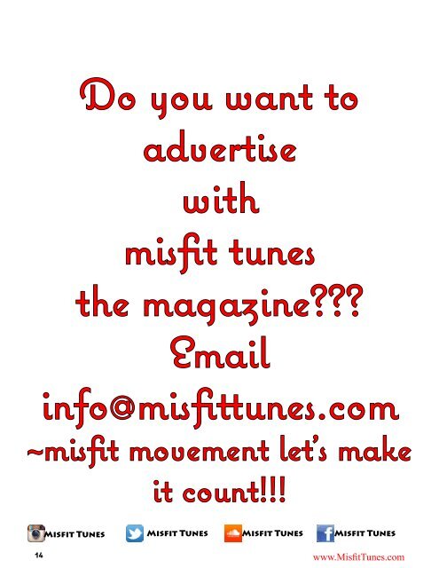 Misfit Tunes The Magazine October 2014