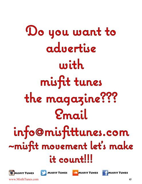 Misfit Tunes The Magazine December 2014