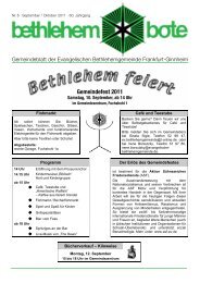 Gemeindefest 2011 - evangelische-bethlehemgemeinde.de