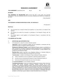 THIS AGREEMENT is made on - Melbourne Research - University of ...