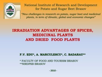 irradiation advantages of spices, medicinal plants and dried
