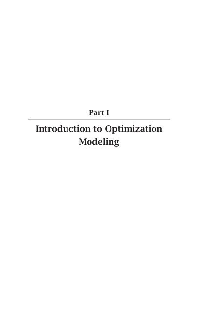 Optimization Modeling