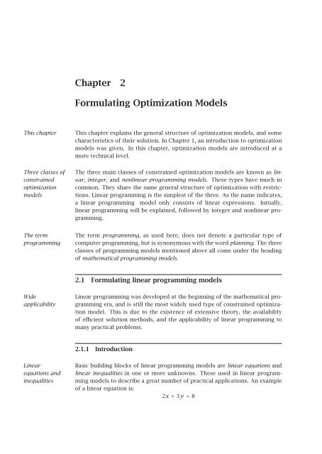 Optimization Modeling