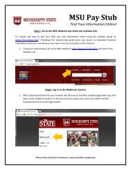 MSU Pay Stub - Office of the Controller and Treasurer