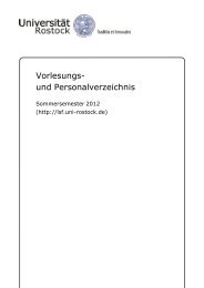 Vorlesungs- und Personalverzeichnis - UniversitÃ¤t Rostock