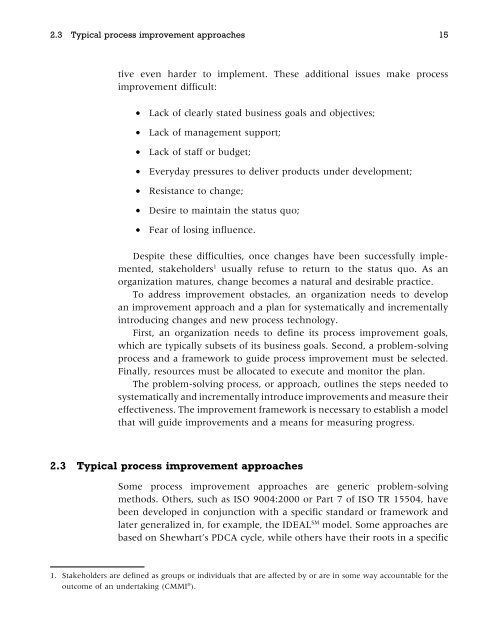 Systematic process improvement using ISO 9001:2000 and CMMI