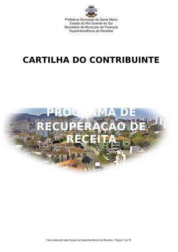 Cartilha do Contribuinte - Prefeitura Municipal de Santa Maria