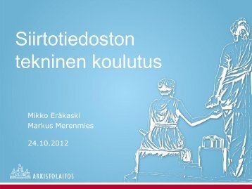 Siirtotiedoston koulutusmateriaali