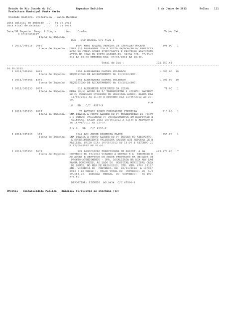 Empenhos Emitidos de Maio de 2012 - Prefeitura Municipal de ...