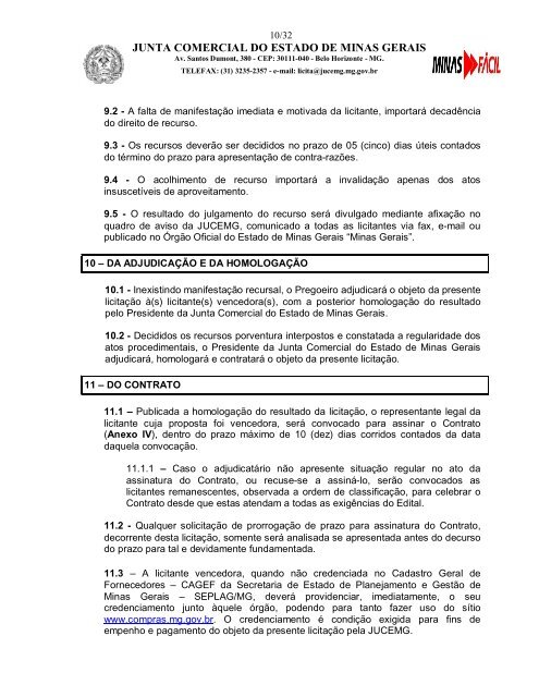 Edital PregÃ£o EletrÃ´nico - Processo 21/2009 - Junta Comercial do ...