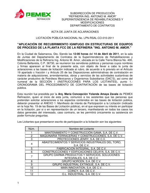 &quot;aplicaciÃ³n de recubrimiento ignifugo en ... - REF.PEMEX.com