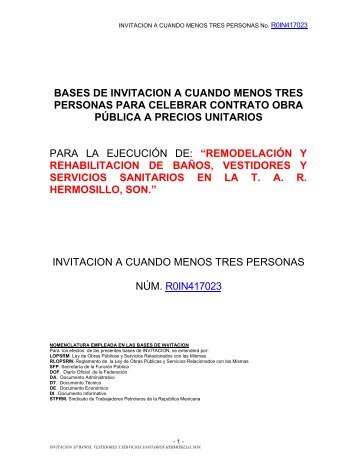 bases de invitacion a cuando menos tres ... - REF.PEMEX.com