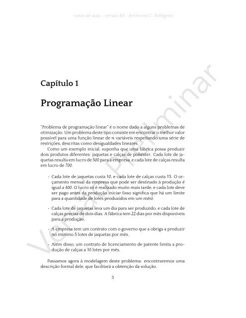 ProgramaÃ§Ã£o Linear (e rudimentos de otimizaÃ§Ã£o nÃ£o-linear)