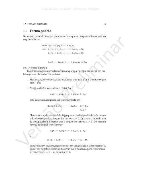 ProgramaÃ§Ã£o Linear (e rudimentos de otimizaÃ§Ã£o nÃ£o-linear)