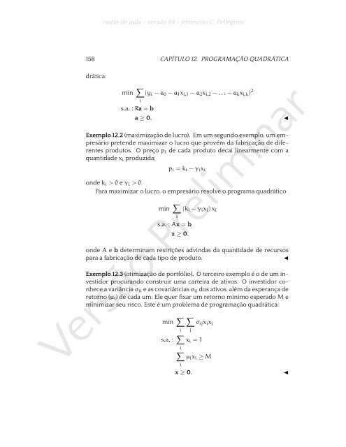 ProgramaÃ§Ã£o Linear (e rudimentos de otimizaÃ§Ã£o nÃ£o-linear)