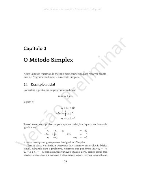 ProgramaÃ§Ã£o Linear (e rudimentos de otimizaÃ§Ã£o nÃ£o-linear)