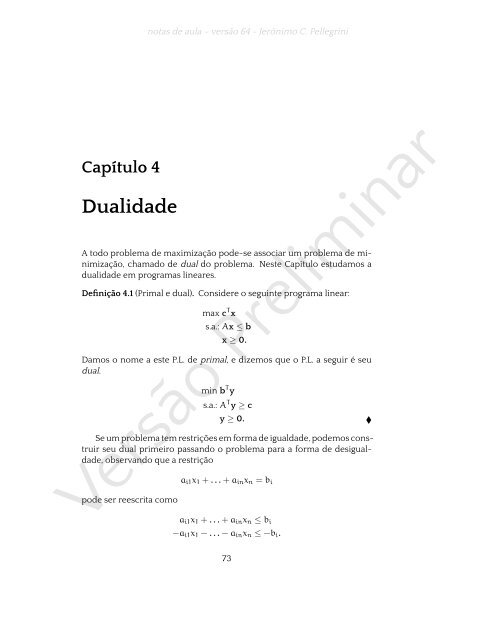 ProgramaÃ§Ã£o Linear (e rudimentos de otimizaÃ§Ã£o nÃ£o-linear)