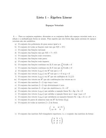 Lista 1 -Â´Algebra Linear