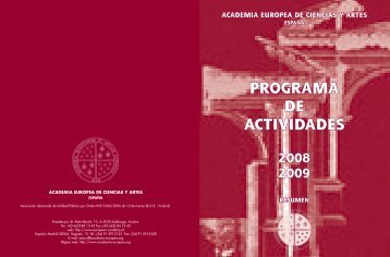 programa de actividades - Academia Europea de Ciencias y Artes