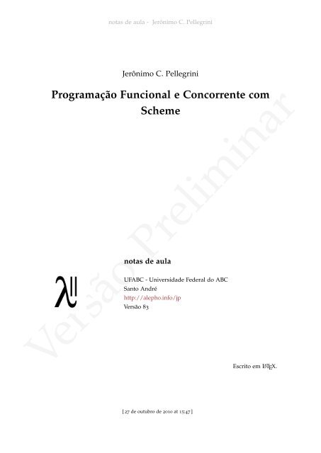 ProgramaÃ§Ã£o Funcional e Concorrente com Scheme