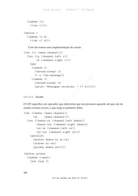 ProgramaÃ§Ã£o Funcional e Concorrente com Scheme