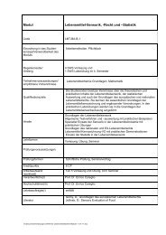 Modul Lebensmittel-Sensorik, -Recht und –Statistik