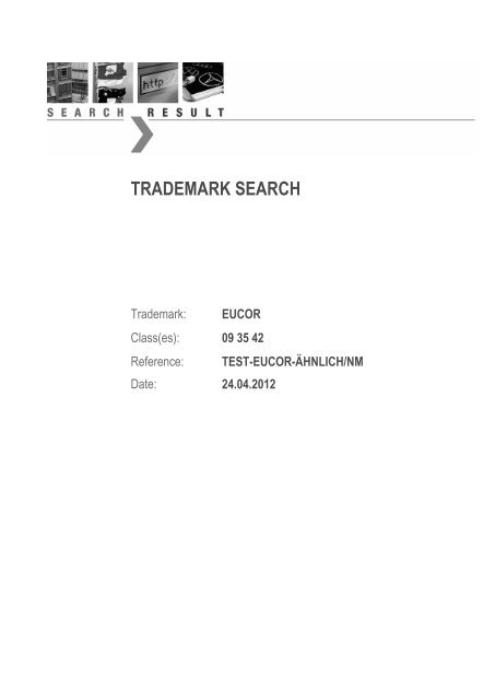 TRADEMARK SEARCH - EuCor GmbH &amp; Co. KG · WIR GEBEN ...