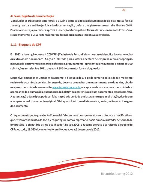 RelatÃ³rio anual Jucemg 2012 - Junta Comercial do Estado de Minas ...