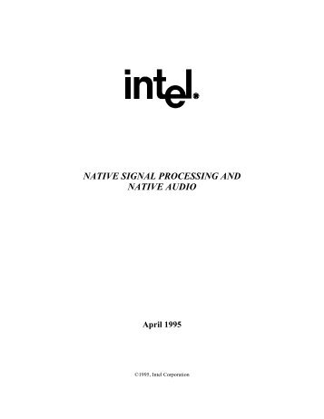 NATIVE SIGNAL PROCESSING AND NATIVE AUDIO