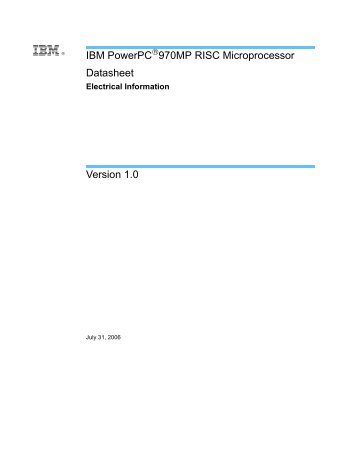 IBM PowerPC(R) 970MP RISC Microprocessor Datasheet ...