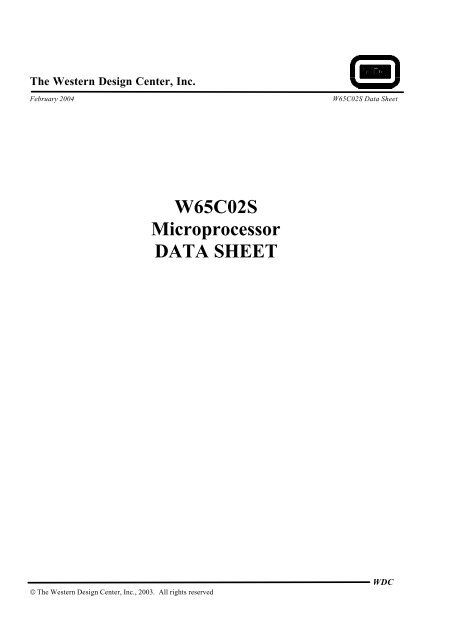 W65C02S Microprocessor DATA SHEET.pdf