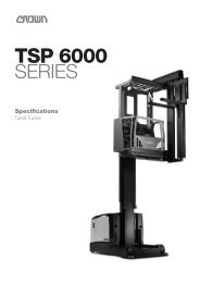 Specifications TSP 6000 Turret Truck - Crown Equipment Corporation