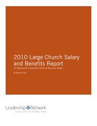 2010 Large Church Salary and Benefits Report - Leadership Network