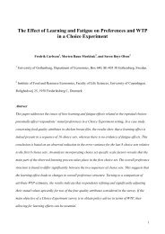 The Effect of Learning and Fatigue on Preferences and WTP in a ...