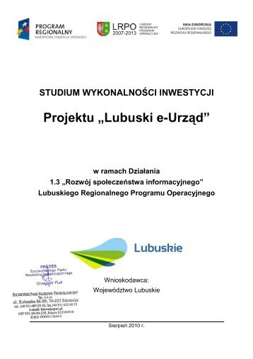 Studium WykonalnoÅci Inwestycji Projektu "Lubuski e-UrzÄd"