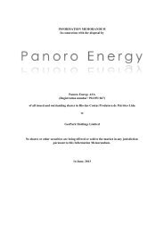 Information Memorandum - Panoro Energy ASA - Cision