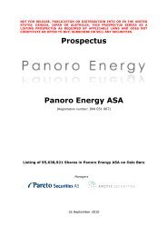 Panoro Energy ASA merger prospectus 16/09/2010