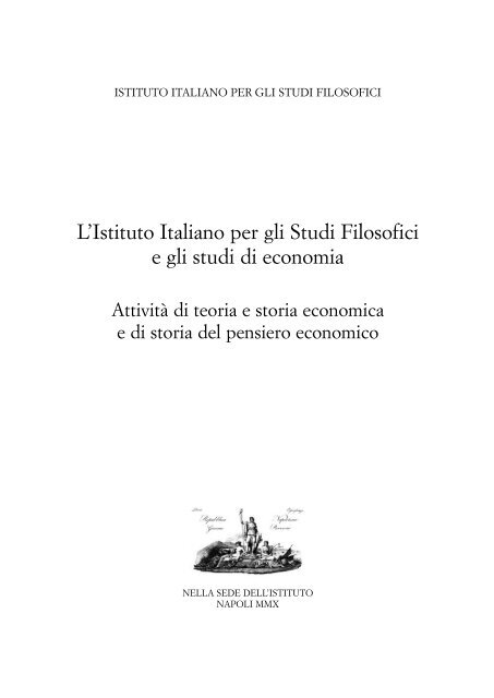 l'istituto italiano per gli studi filosofici e gli studi di economia