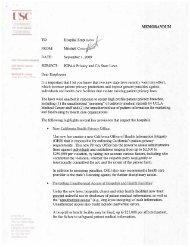 Memo from Mitchell Creem - USC Office of Compliance