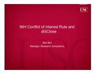 NIH Conflict of Interest Rule and diSClose - USC Office of Compliance