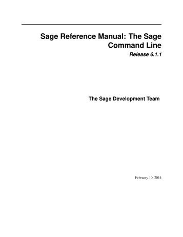 Sage Reference Manual: The Sage Command Line - Mirrors