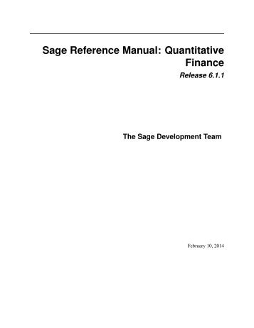 Sage Reference Manual: Quantitative Finance - Mirrors