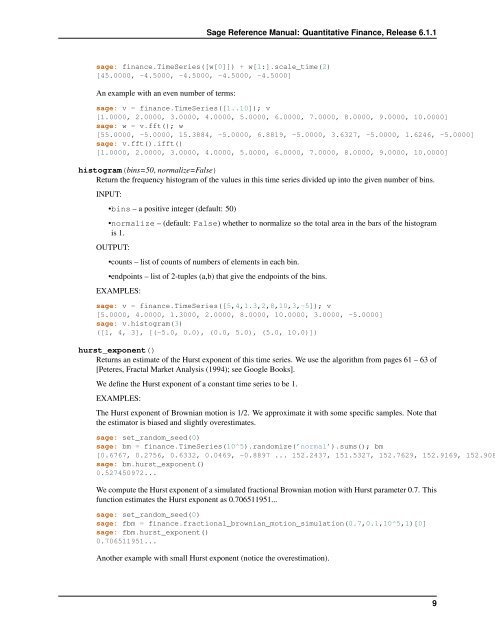 Sage Reference Manual: Quantitative Finance - Mirrors