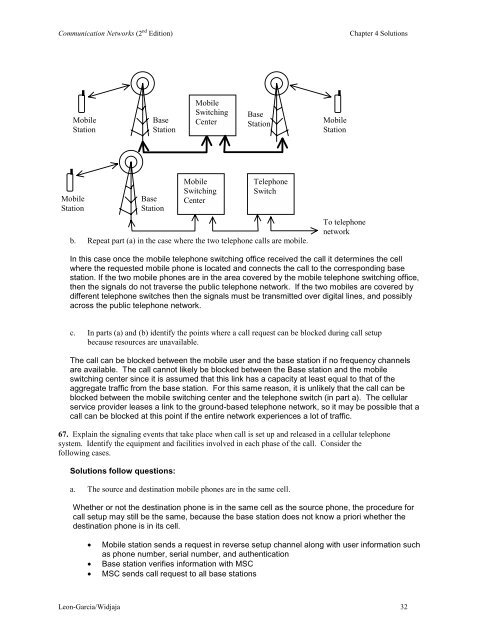 Solutions to Chapter 4 - Communication Networks