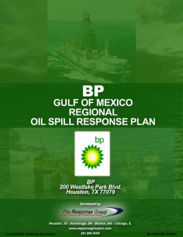 BP Oil Spill Response Plan - U.S. House of Representatives