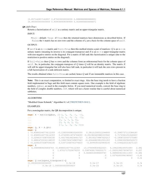 Sage Reference Manual: Matrices and Spaces of Matrices - Mirrors