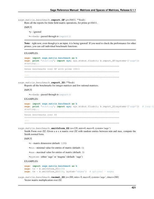 Sage Reference Manual: Matrices and Spaces of Matrices - Mirrors