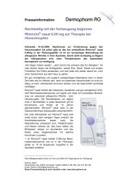 Presseinformation - Dermapharm AG Arzneimittel